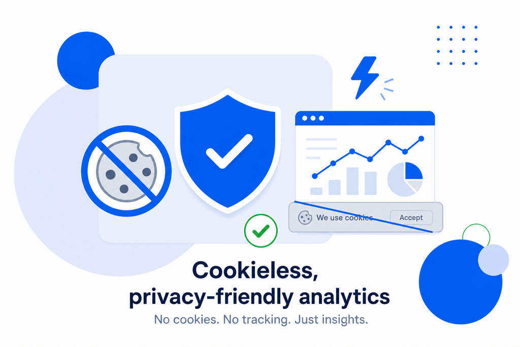 Cookieless, privacy-friendly analytics with no cookie consent banner