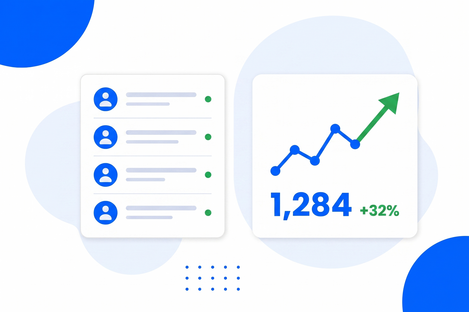 A dashboard listing chat conversations with performance charts