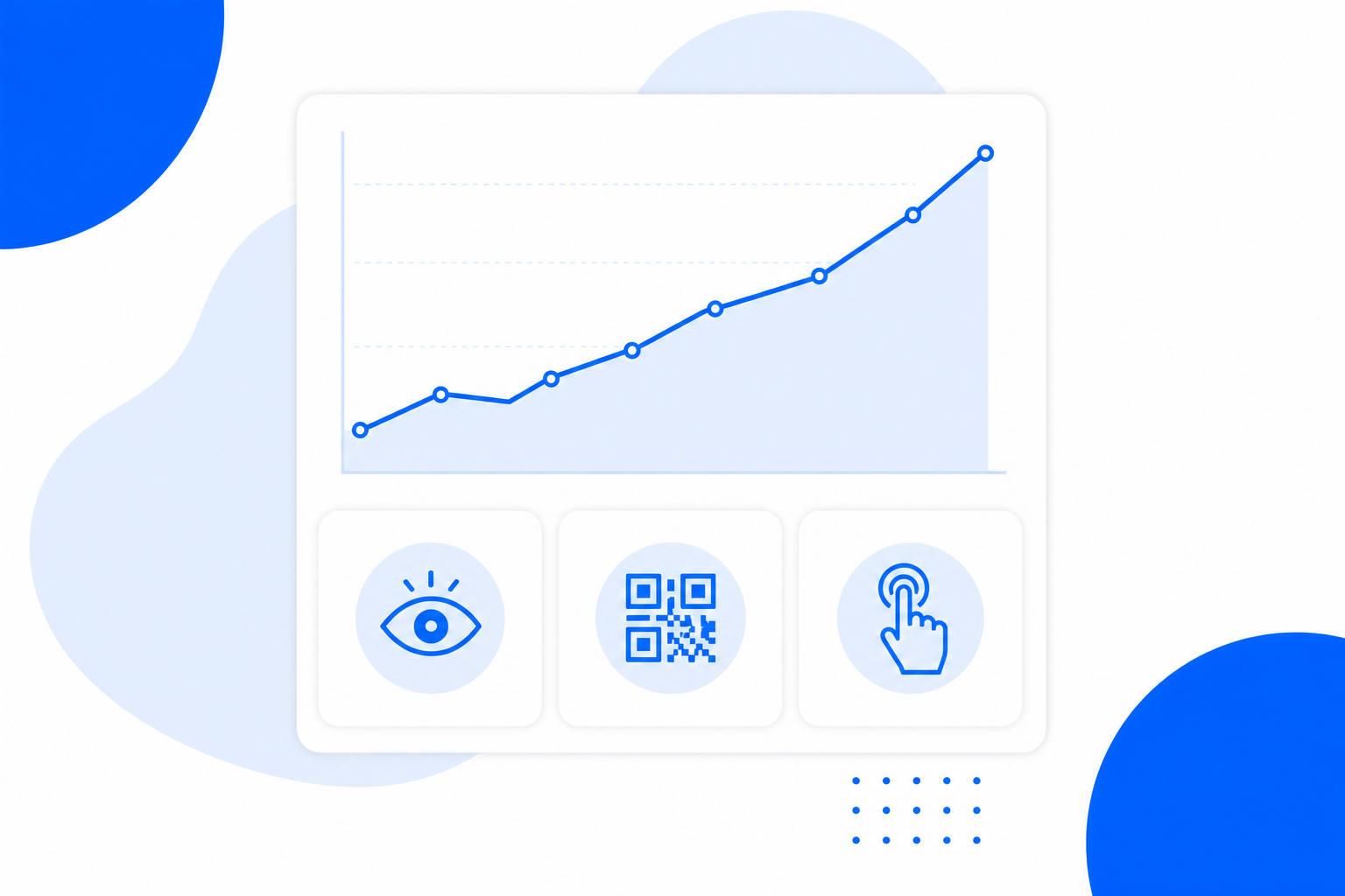 Analytics for a digital business card showing views, scans and taps