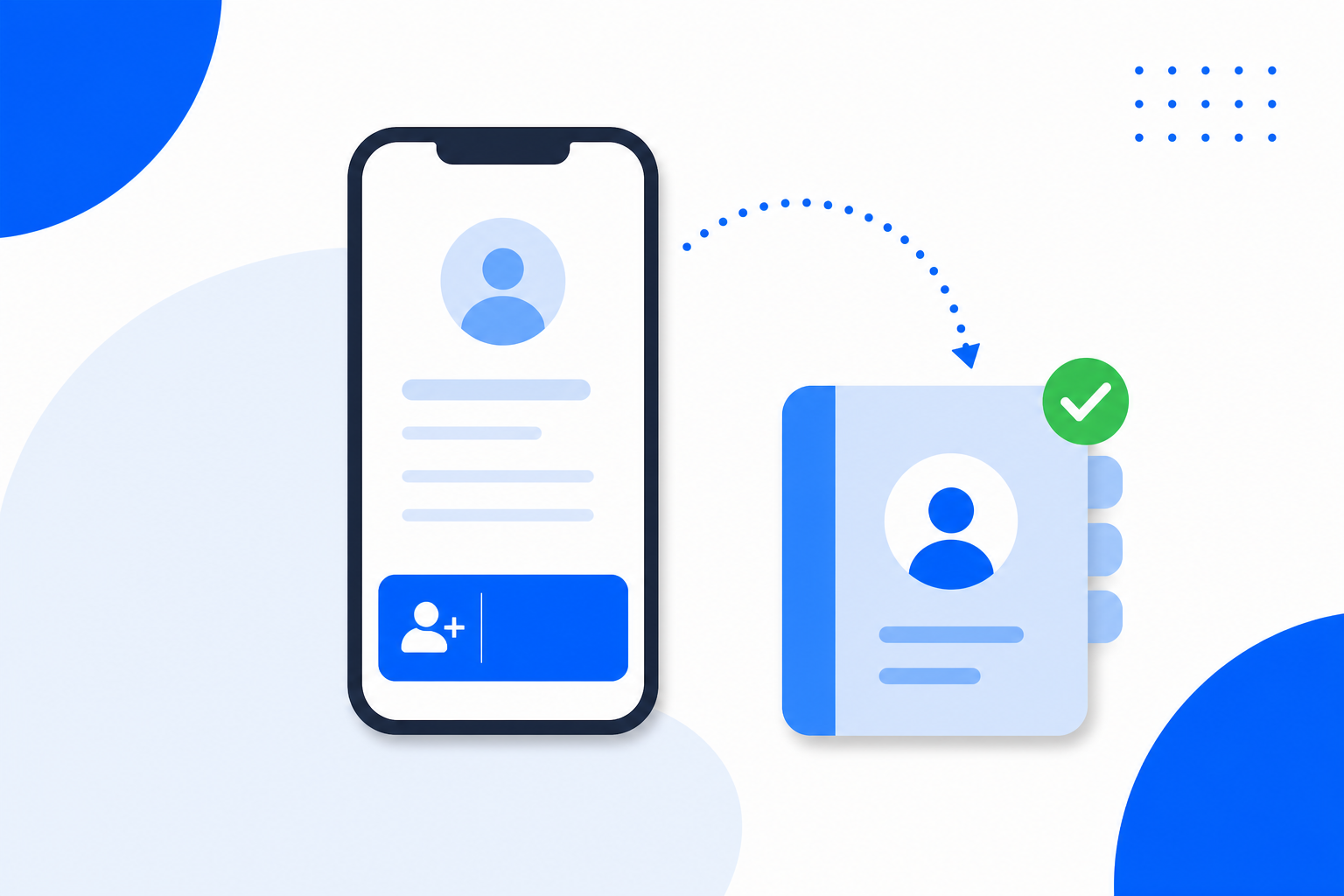 Tapping save-to-contacts adds the details from a digital business card to a phone