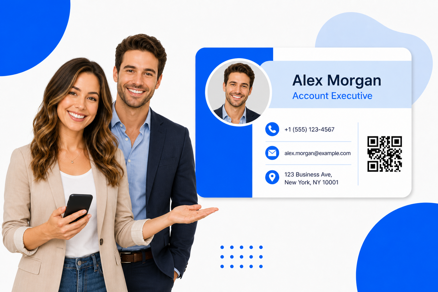 A Teams sharing a digital business card from their phone