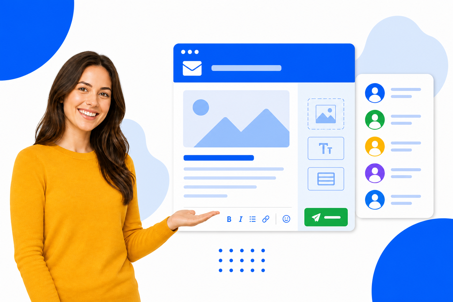 A newsletter draft ready to send to a contact list