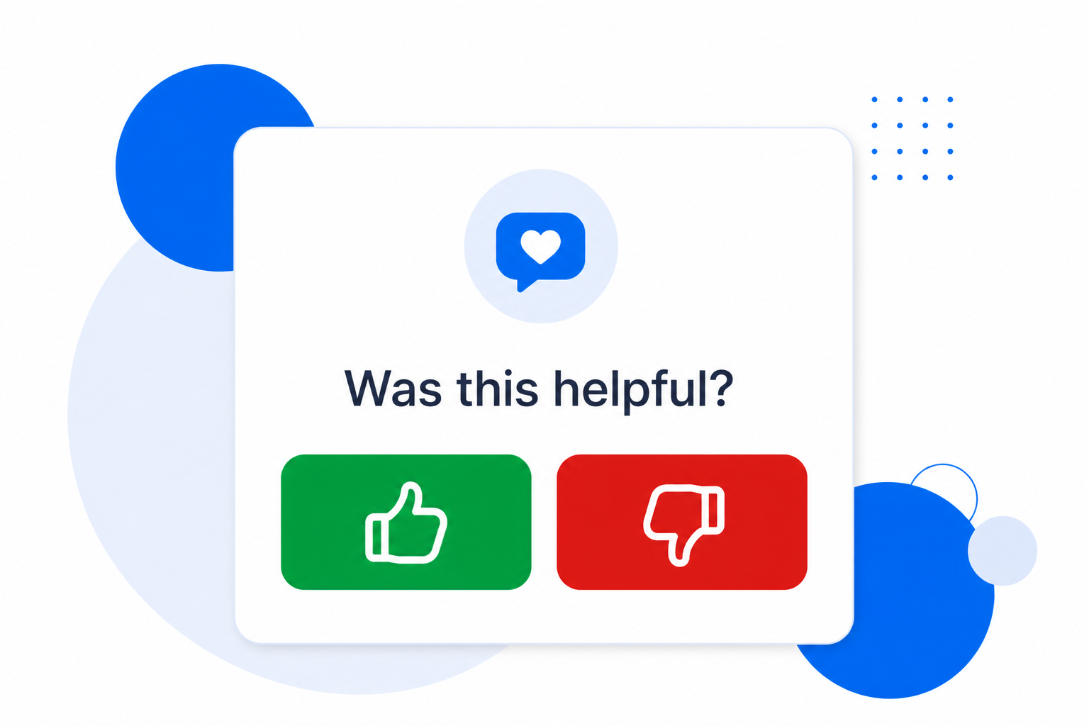 A thumbs up and down feedback widget