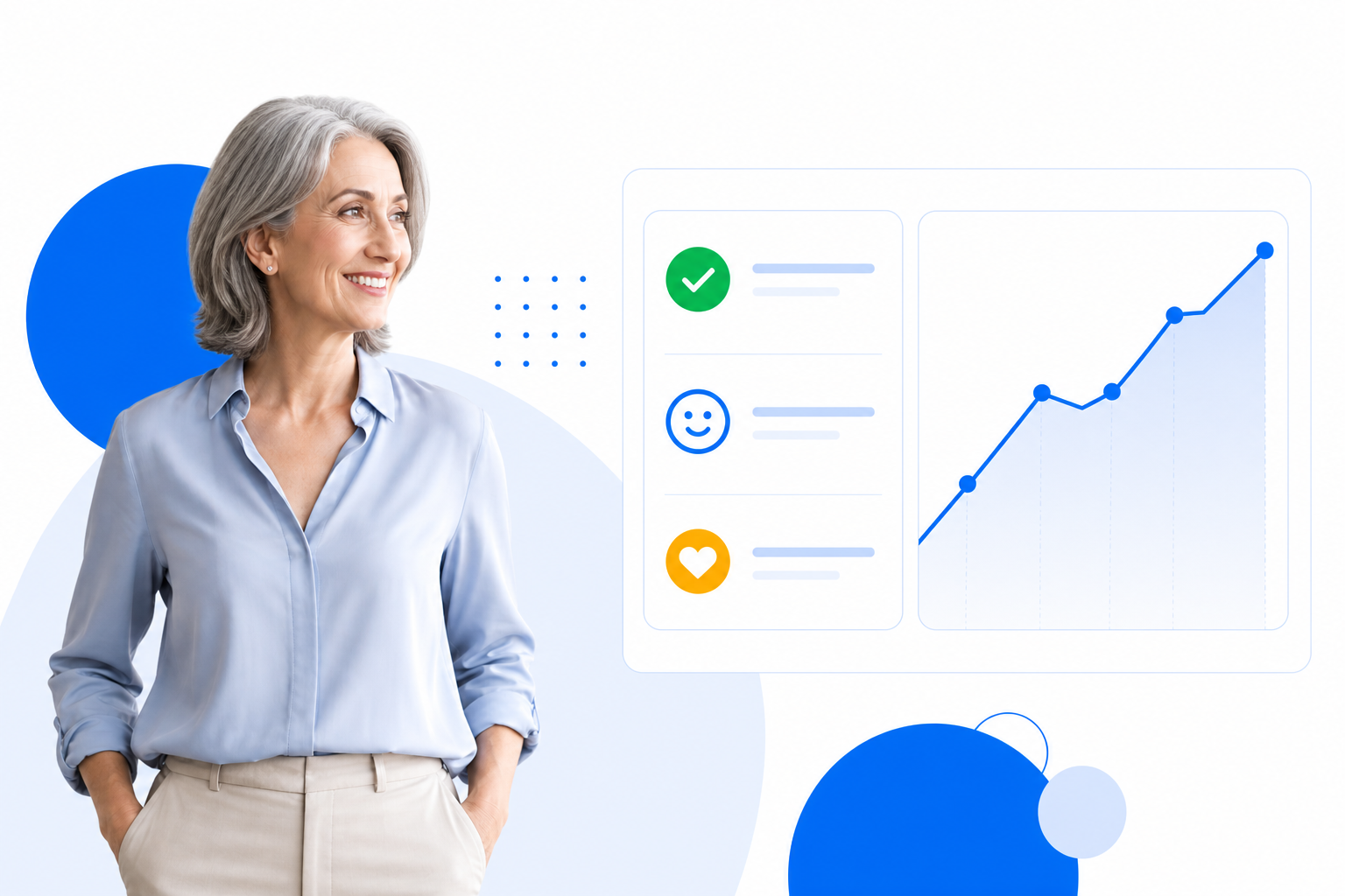 Professional reviewing positive outcomes from collecting simple feedback