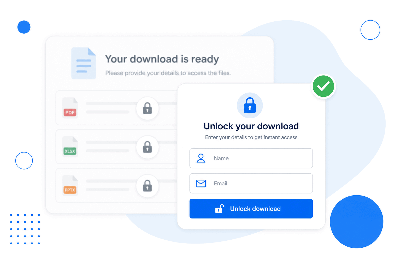 A lead-capture form shown before a FileTransfer download unlocks