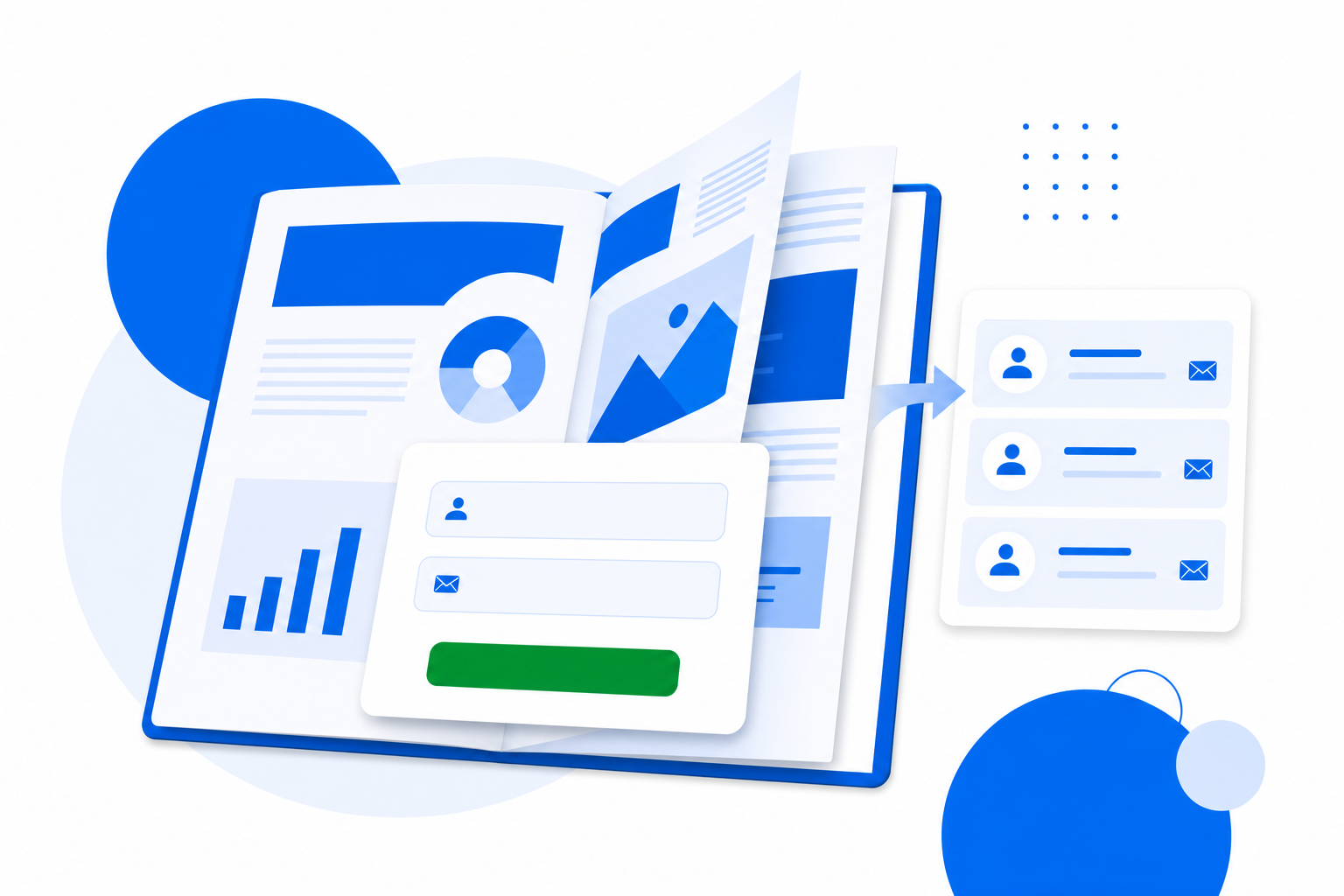 Capturing leads with a flipbook form overlay