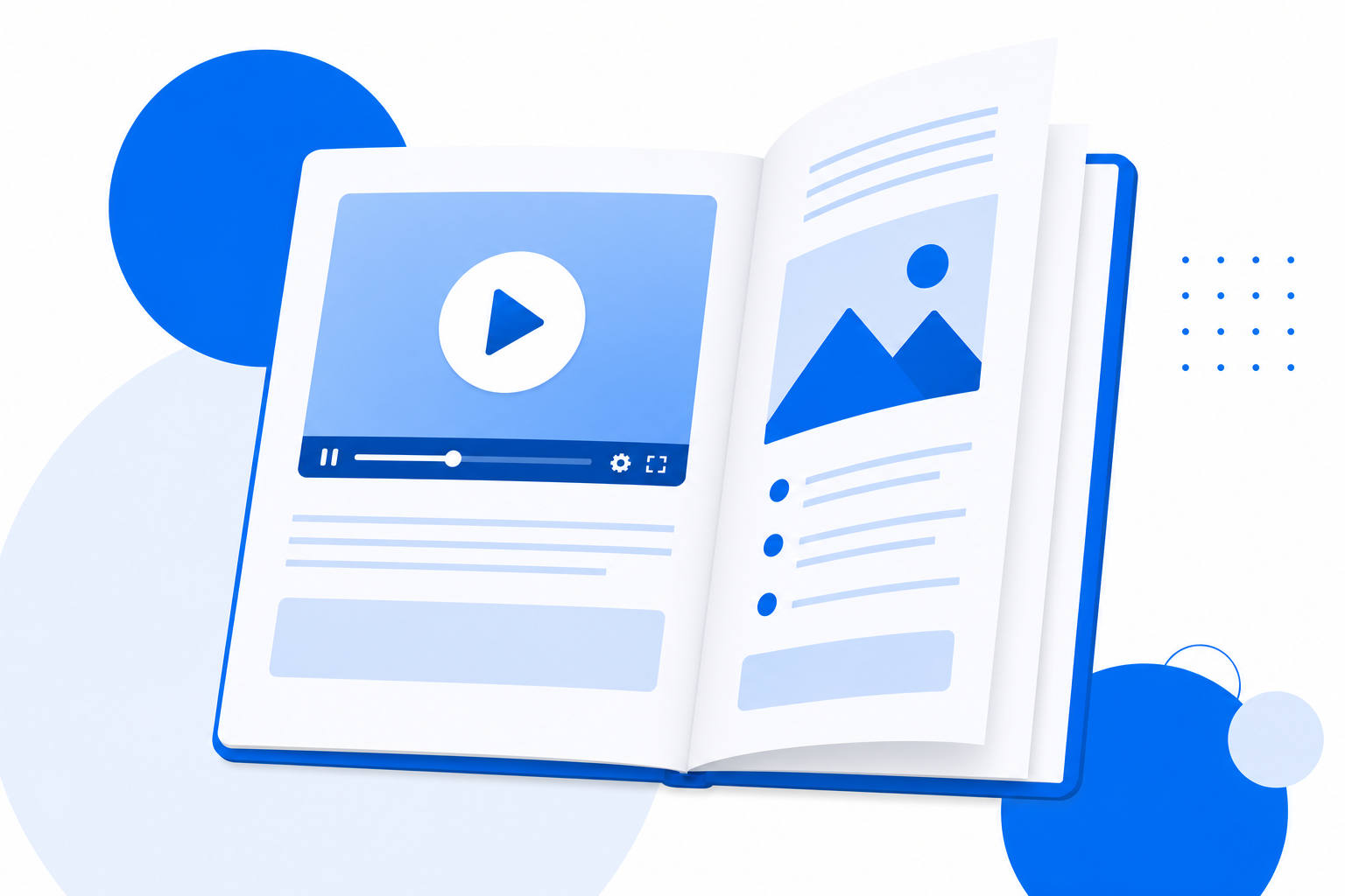A flipbook page with an embedded video
