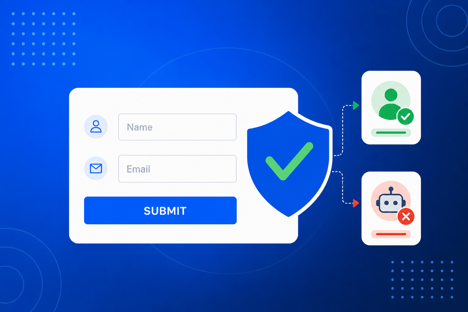 FormGuard shield protecting a website form from bots