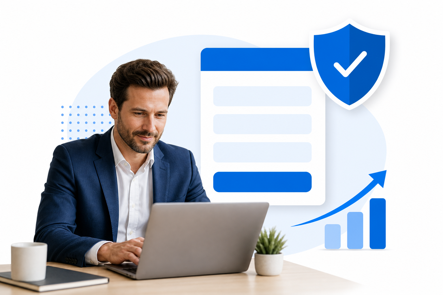 Businessman capturing leads with a spam-protected form