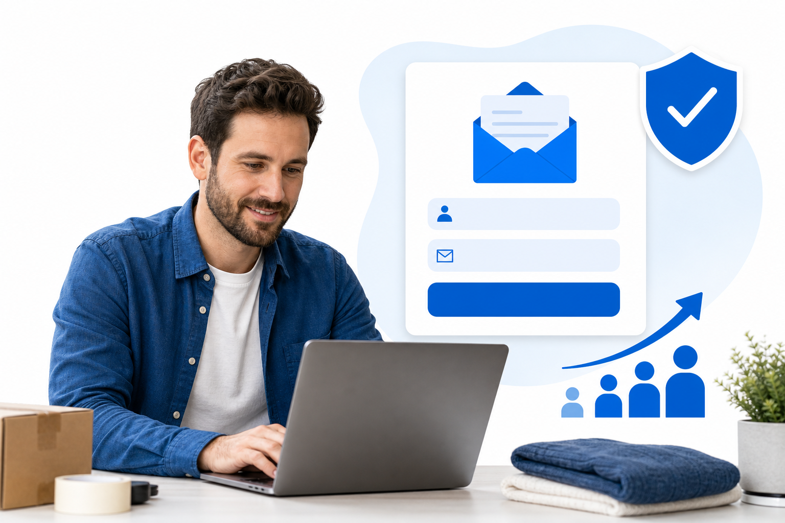Online shop owner capturing newsletter signups with a spam-protected form