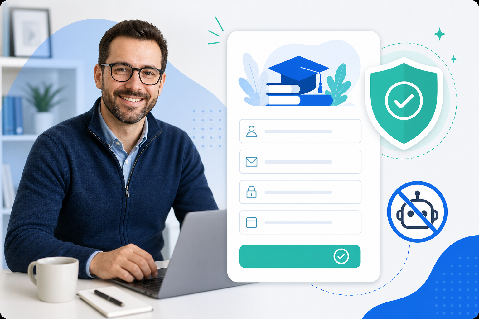 Spam-protected course enrollment form
