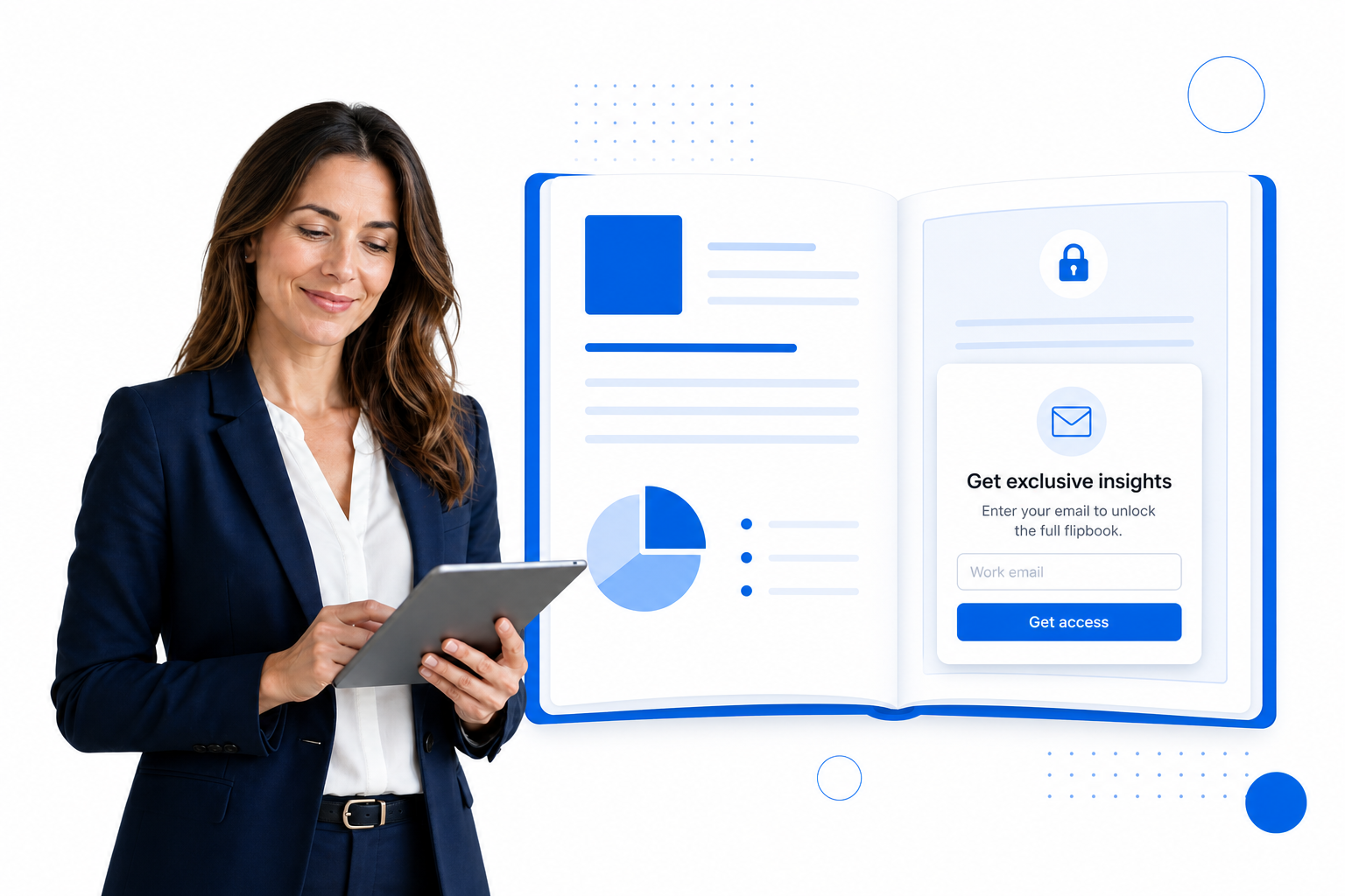 Open digital flipbook with an email lead-capture overlay gating premium content