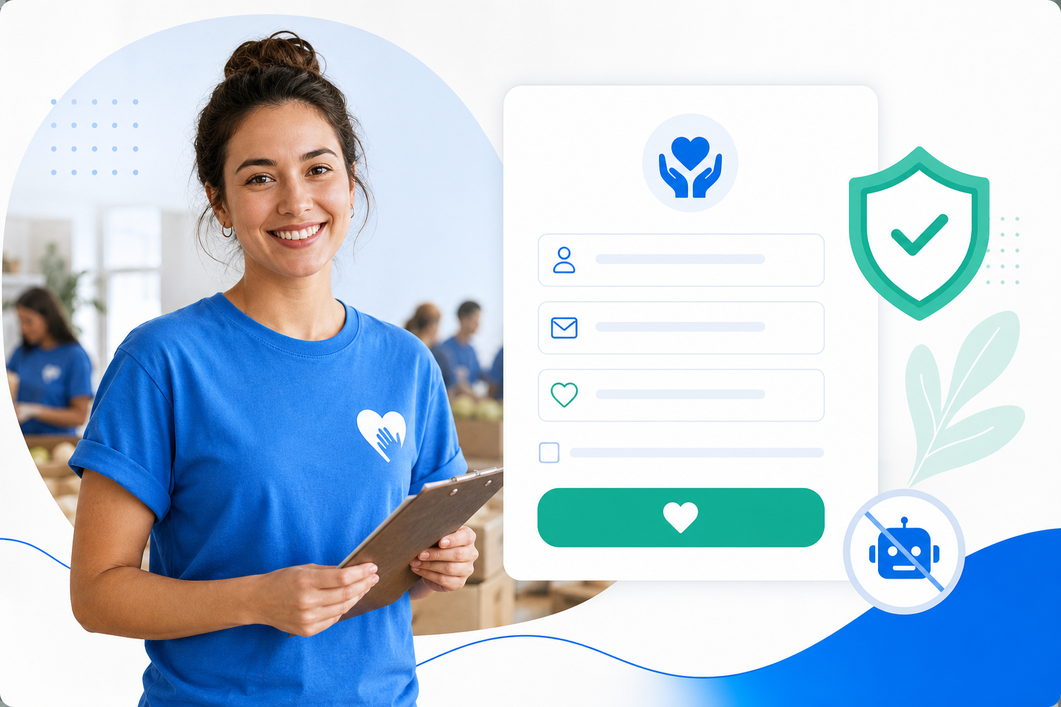 Spam-protected donation and volunteer signup form