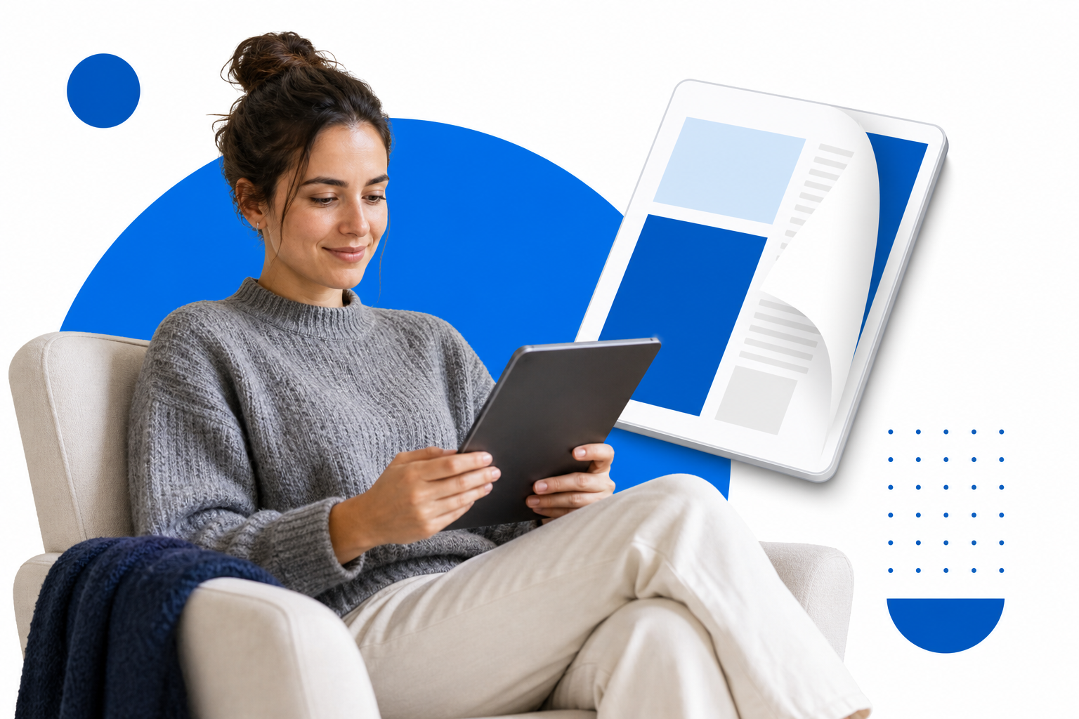 Interactive digital flipbook on a laptop and tablet