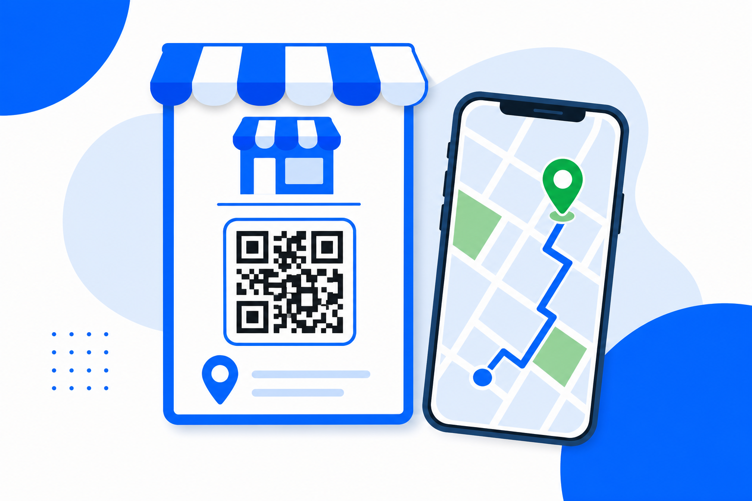 A Google Maps QR code being scanned with a phone