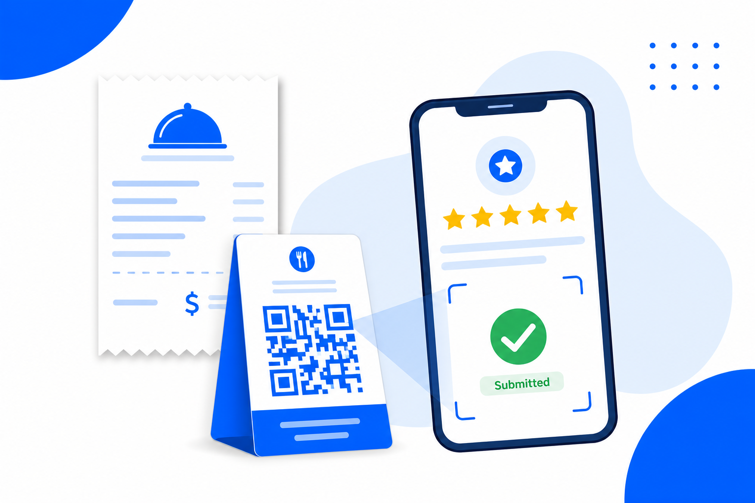 A Google Reviews QR code being scanned with a phone