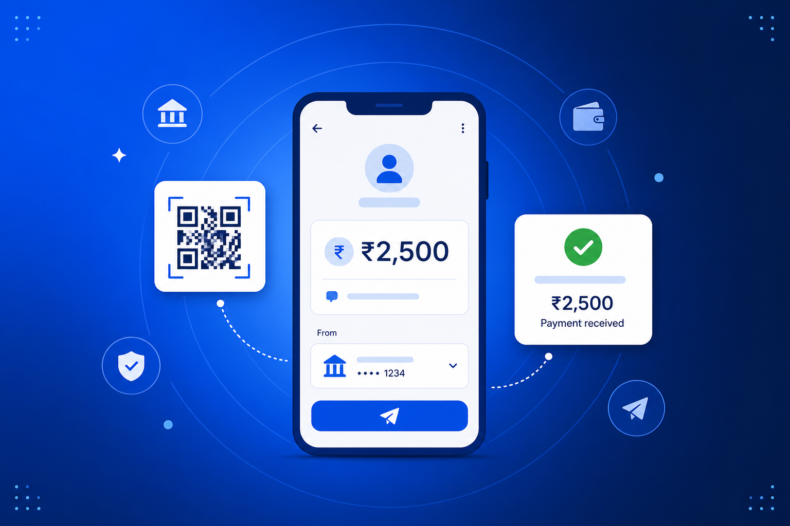 QR Code for PayPal shown on a phone with a QR code and scan analytics