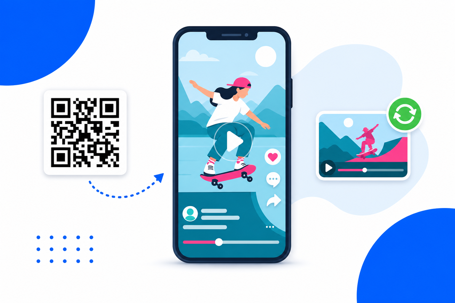 A TikTok QR code being scanned with a phone