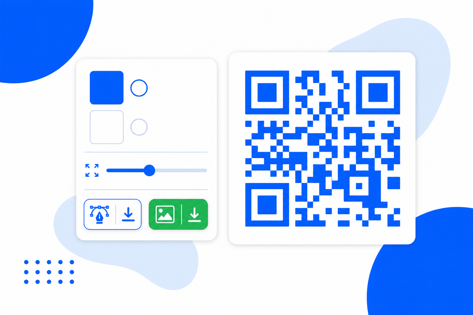 Customising the colours of a QR code and downloading it as SVG or PNG