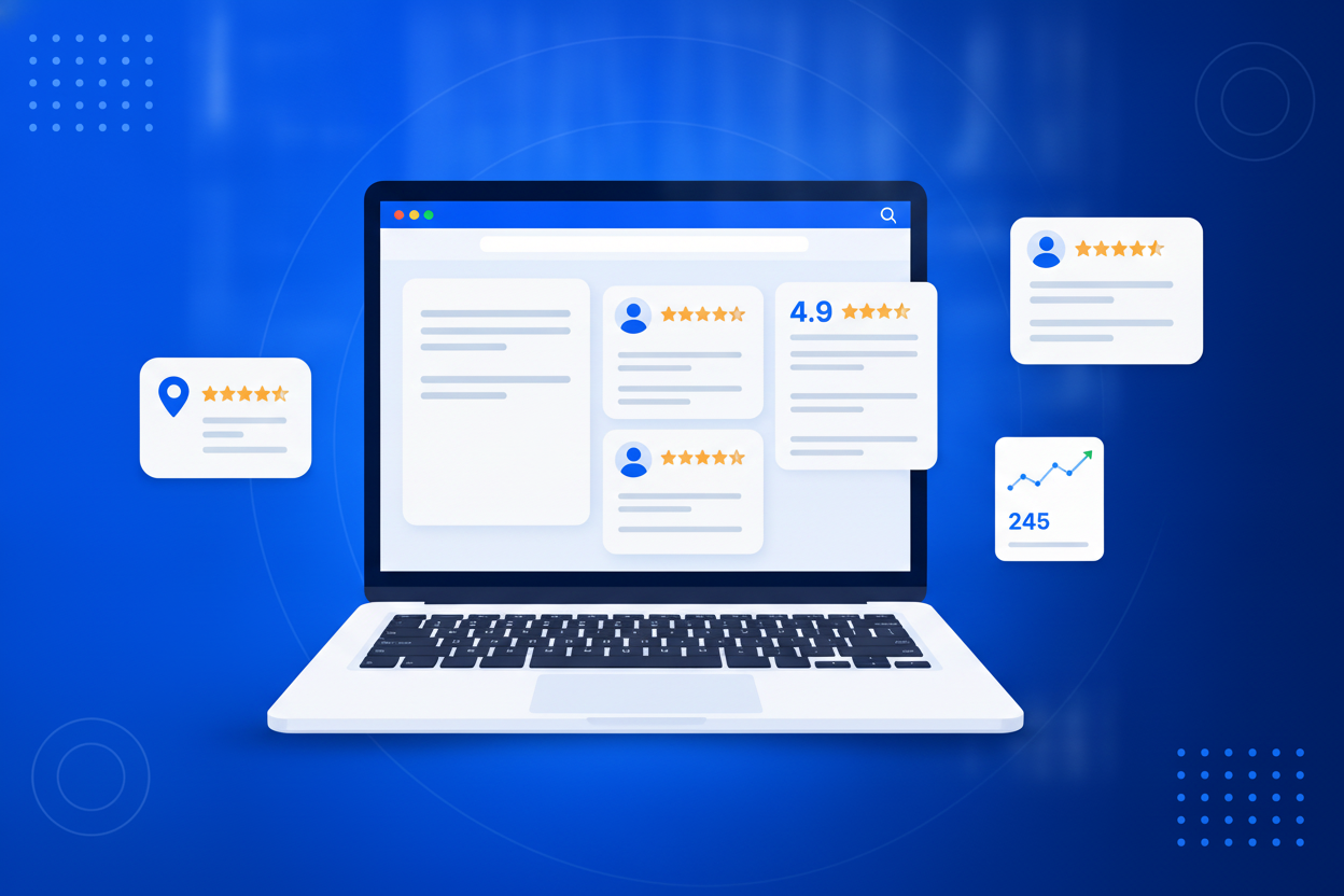 Google Reviews Widget showing star ratings and review cards on a website