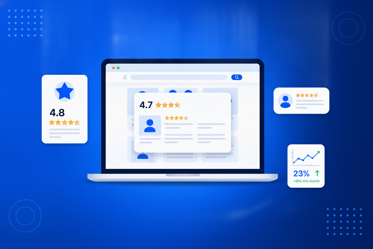 Trustpilot Widget showing star ratings and review cards on a website