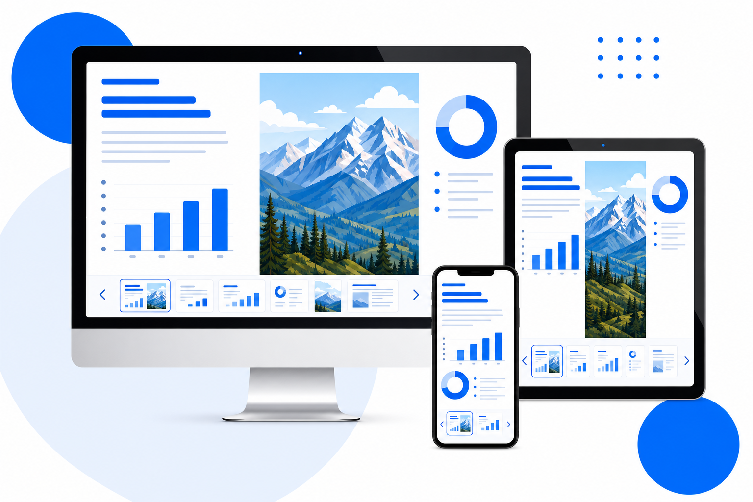 Slidebook shown on phone, tablet, and desktop