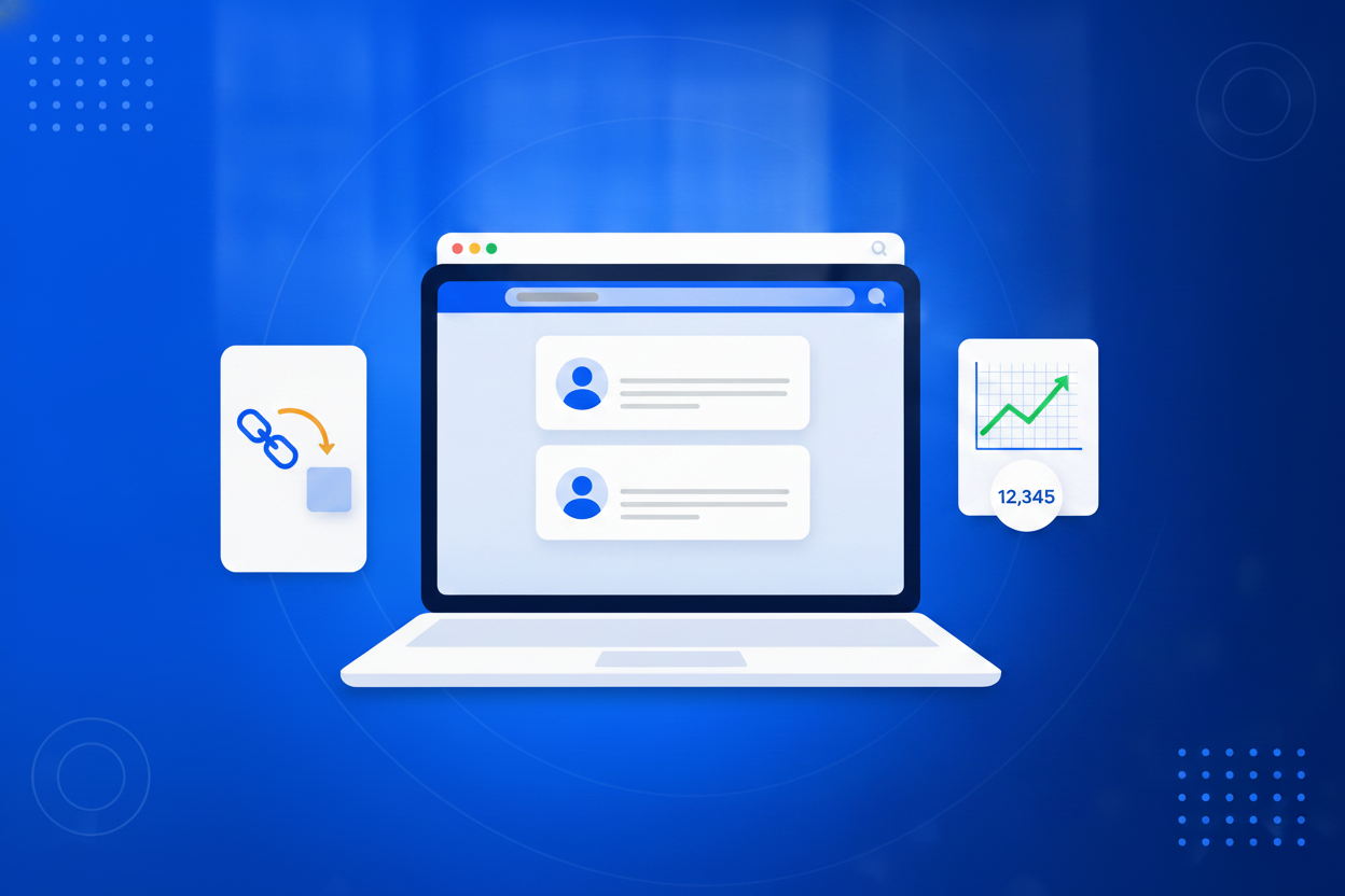 A smart link being repointed to a new destination while its click count rises